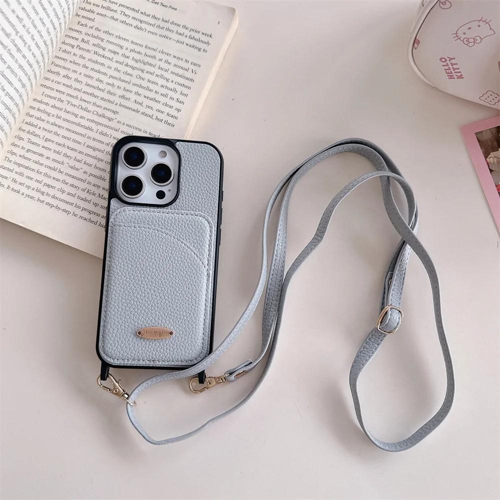 

Кожаный защитный чехол-шнурок через плечо для iPhone 13 12 Mini 16E 16 15 14 11 Plus Pro Max, чехол-кошелек с держателем для карт iPhone 12 синий