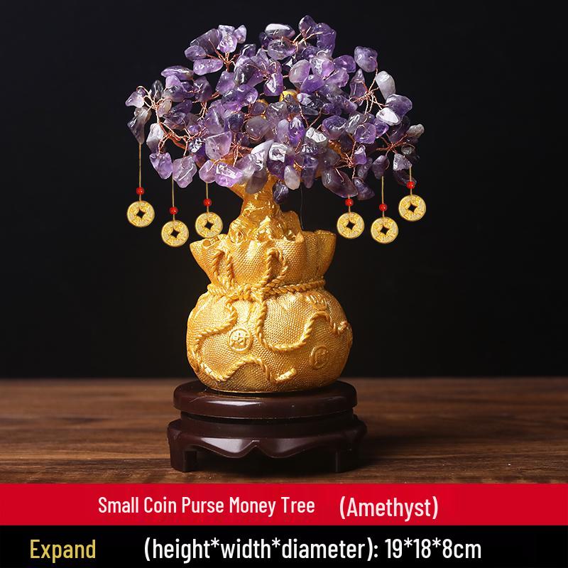 Citrine Money Tree Ornament - Home Decoration for Living Room, Housewarming, New Year, or New Home Opening Gift