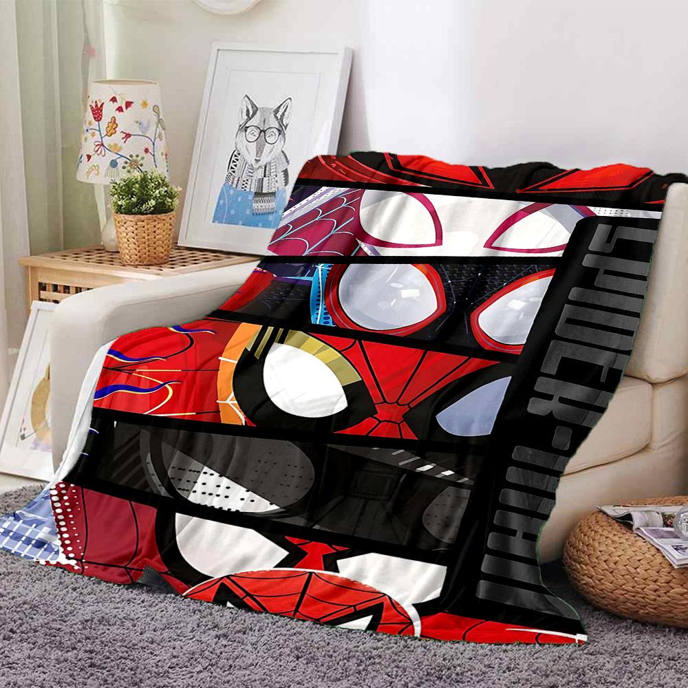 Spider-Man Comic Panel Art Flannel Blanket Super Soft Warm Cozy Blanket for Sofa Bed Office Travel All‑Season Home Decor Gift