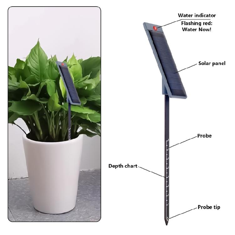 Garden Plant Moisture Meter Long Probe Soil Moisture Detector Solar Power Moisture Meter Soil Moisture Testing Tool