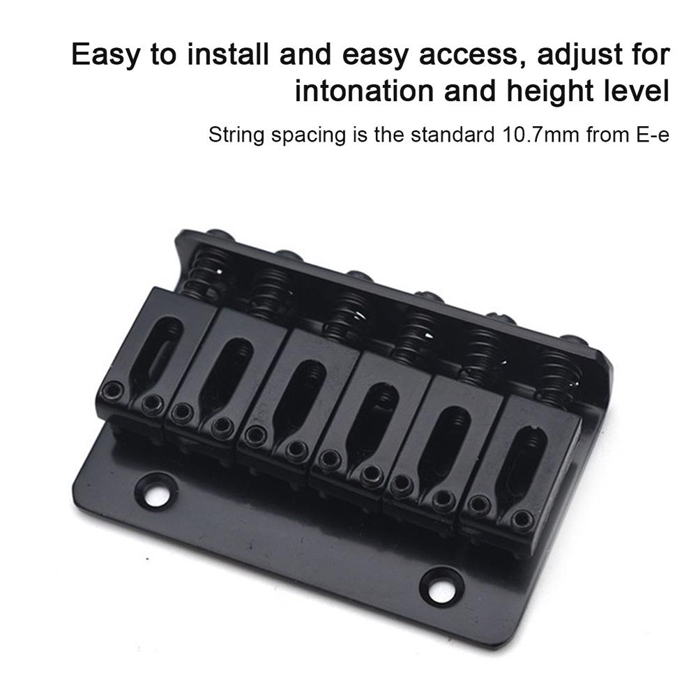 6 String 65mm Metal Fixed Guitars Hardtail Saddle Bridges Guitar Tailpiece Bridges Electric Guitar