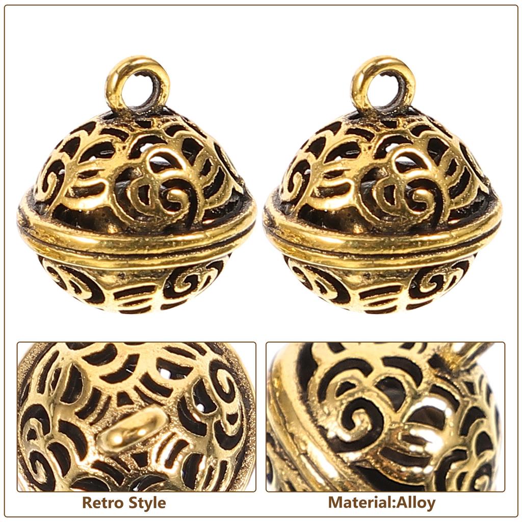 20pcs Crafts Bells 12mm Diy Bell Pendant Hanging Bell Charm Decor Alloy Mini Bells For Bag Pendant Craft Keychain Retro Ornament
