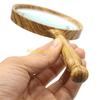 F26C Aspherical Lens 10X Magnifier with Retro Wooden Handle Not Fatigue Magnifying Glass for Detailed Observation Home Decors