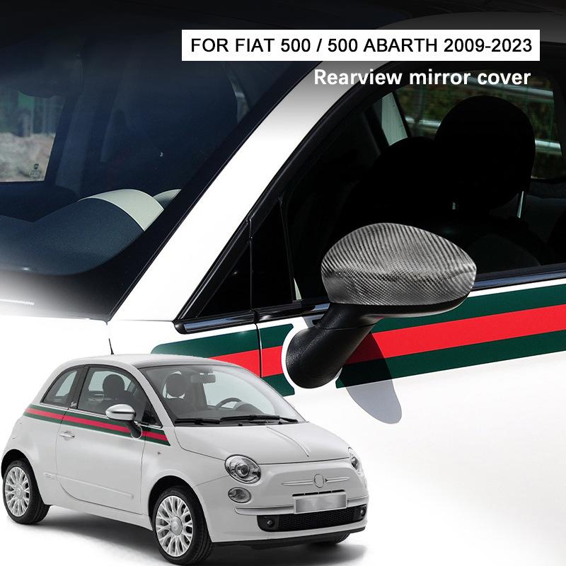 Fiat 500 Carbon Fiber Side Mirror Cover Sticker