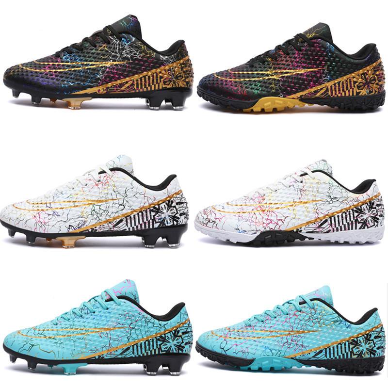 Training Spikes Sneakers Soccer Shoes Men's Leather Foot Broken Nails Children's Women's Game Artificial Turf Low Top