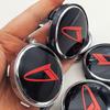 4Pcs 60mm Universal Car Wheel Center Hub Caps Black Red Sport Logo Chrome Rim Badge Emblem Dustproof Auto Tuning Accessories
