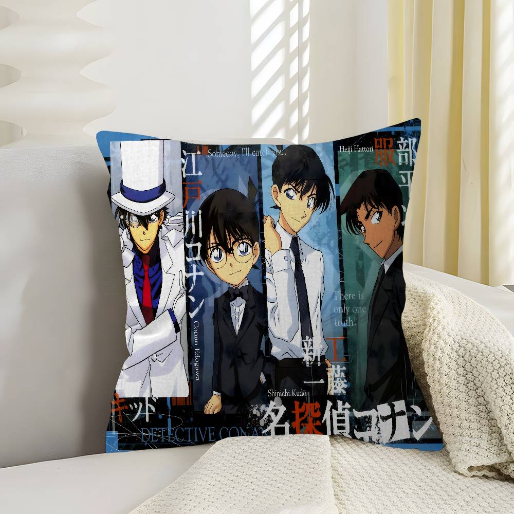 3D D-Detektiv Conan Anime Kissenbezug Auto Überwurfskissenbezug für Sofa Auto Weihnachtsgeschenk 40x40cm 45x45cm