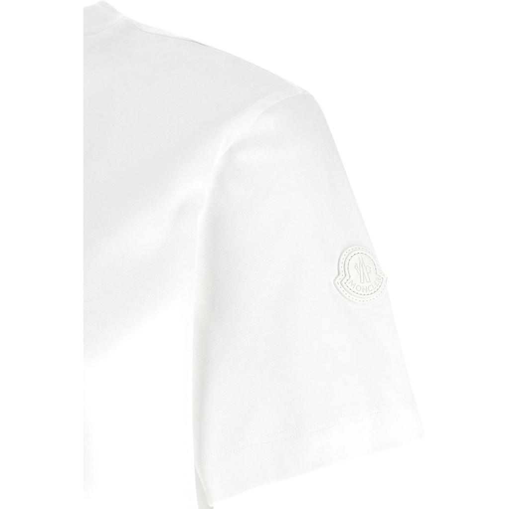 Moncler Logo Round Neck Short Sleeve T-Shirt Men Tops White K10918C0002089AWA-002