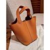 Bag Summer Hand Bucket Basket Women's Bag Genuine Leather Handbag
