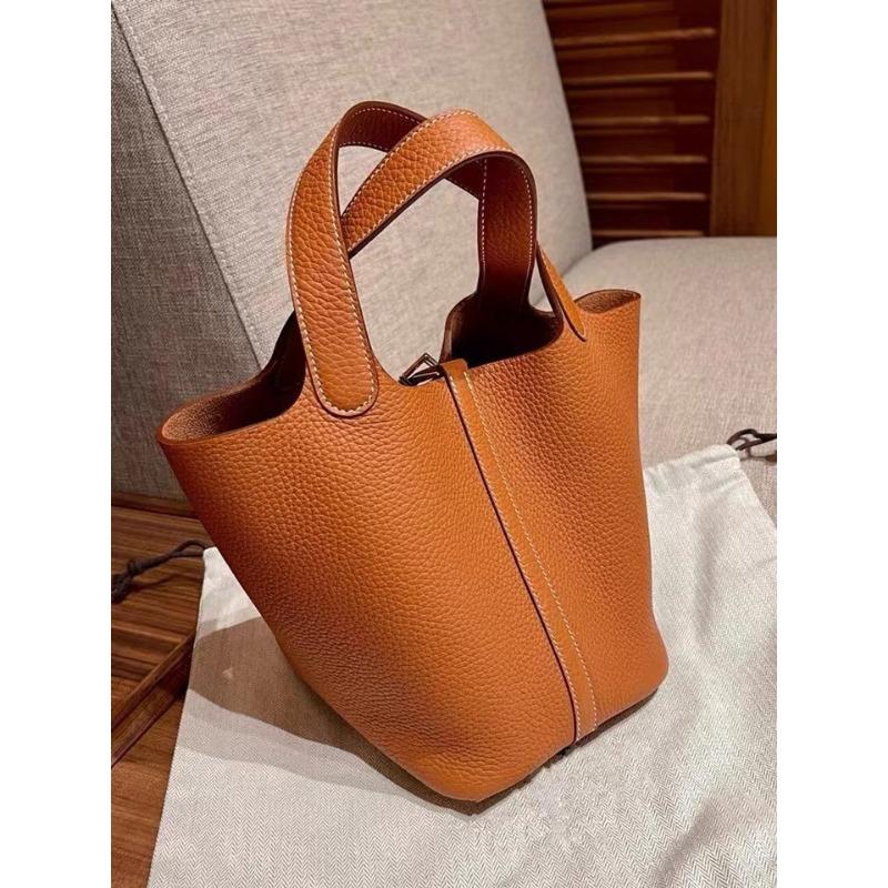 Bag Summer Hand Bucket Basket Women's Bag Genuine Leather Handbag