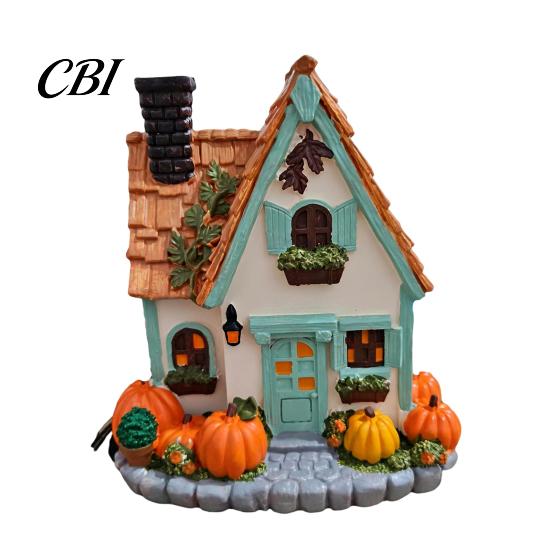 Veilleuse Ton Chaud Citrouilles Lumineuses Vintage Cottage, Figurine Manoir Lumineux Halloween, Décor Intérieur, Décoration Cheminée Automne Table Squelettique