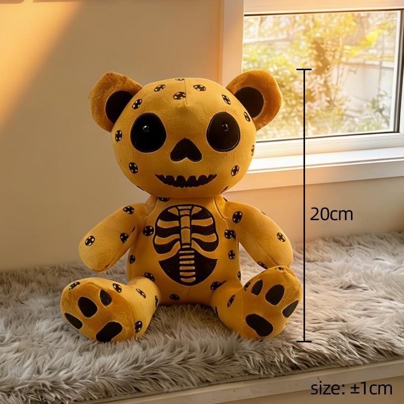 Gothic Skeleton Teddy Bear Plush Toy Cute Halloween Decor Unique Soft Stuffed Animal Collectible Gift for Kids