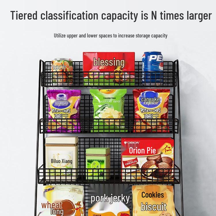 Snack & Beverage Display Rack for Convenience Stores - Multi-Layer Shelf for Checkout Counter