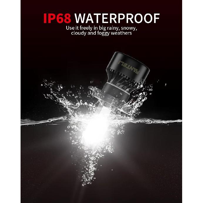 // Bulbs High And Low Beam 6500K Cool White 40000LM 900% Brightness, 1:1 Size Plug And Play Non-Polarity IP68 Waterproof Off Road Lights, Pack Of 2