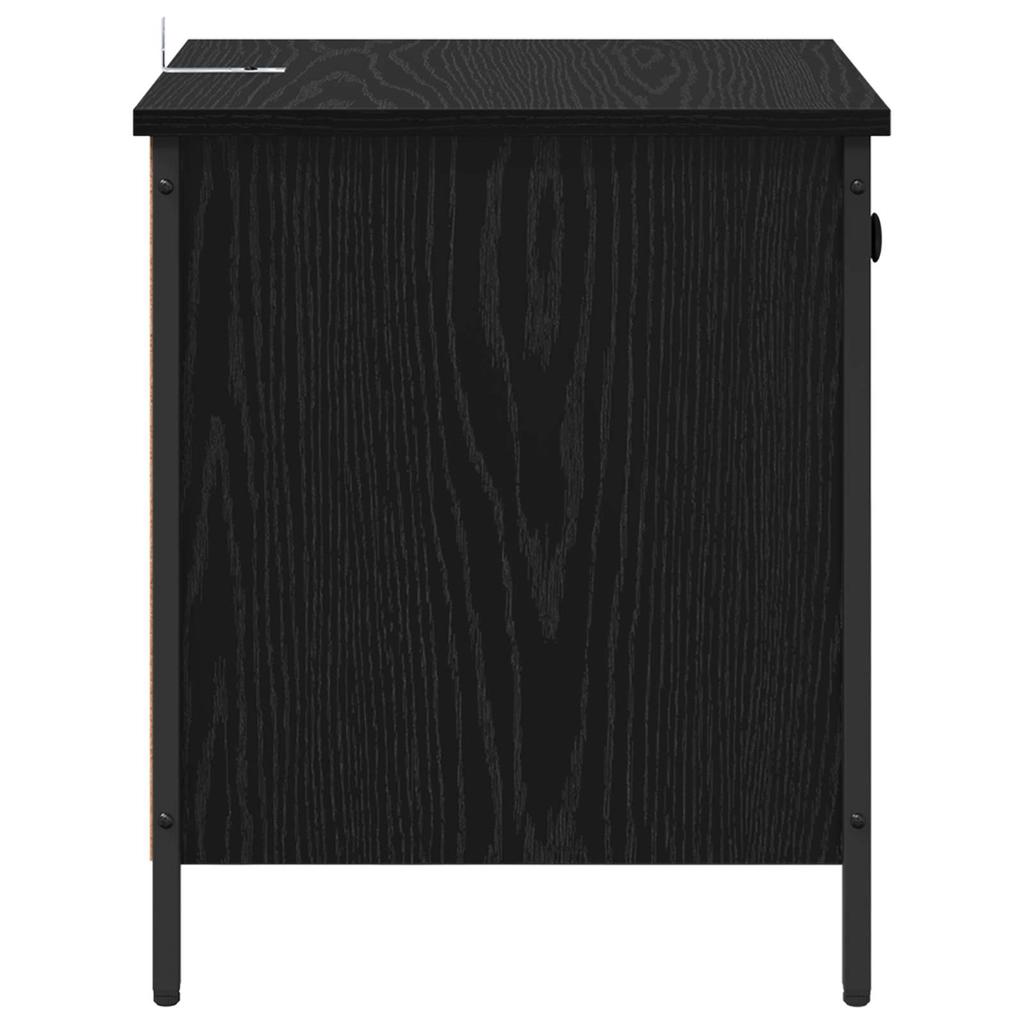 Nightstand Black Oak Effect 40 X 42 X 50 Cm Wood Based Panel