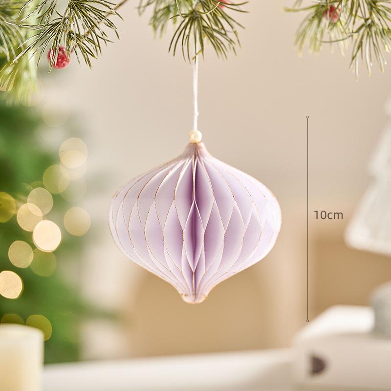 Irregular Shape Paper Honeycomb Christmas Tree Ornaments - Small Pendant & Honeycomb Ball Decor.
