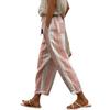 Women's Colorful Striped Wide Leg Pants with Drawstring Waist