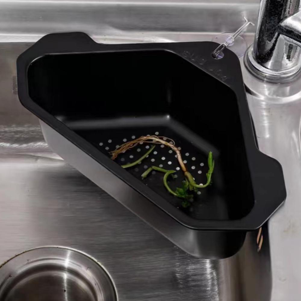 1pc 304 Stainless Steel Sink Drain Basket Triangular Sink Kitchen Sink Wash Basin Leftovers Filter Holder