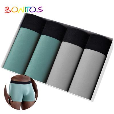 4 pezzi di mutande da uomo in tinta unita comode boxer da uomo in cotone intimo per uomo