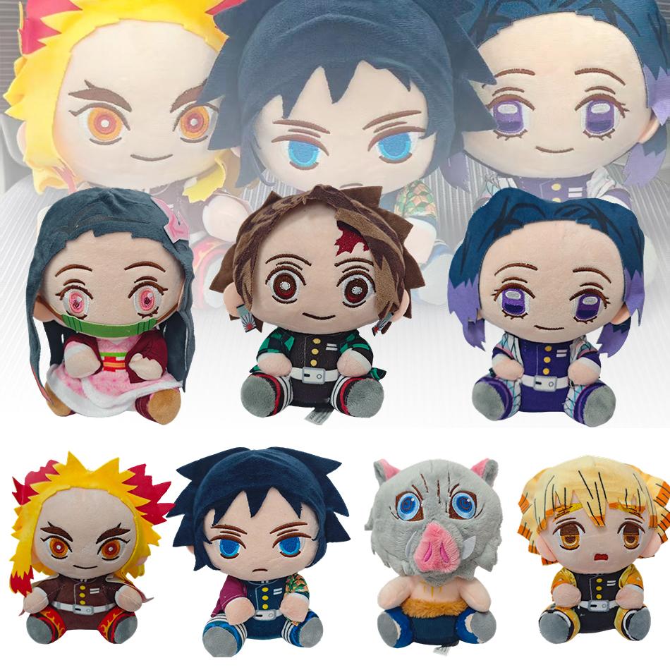 20cm Hot Anime 7styles Plush Dolls Kimetsu No Yaiba Kamado Tanjirou Nezuko Zenitsu Kyoujurou Toys Gifts