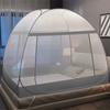 Einfaches Moskitonetz mit Meereswellen-Aufdruck für Zuhause, Sommer-verschlüsseltes, atmungsaktives Moskitonetz, großes Doppeltür-Jurten-Moskitonetz
