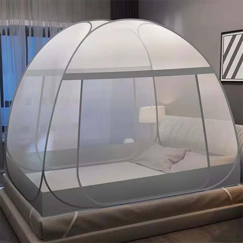 Einfaches Moskitonetz mit Meereswellen-Aufdruck für Zuhause, Sommer-verschlüsseltes, atmungsaktives Moskitonetz, großes Doppeltür-Jurten-Moskitonetz