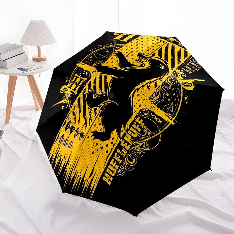 1pc Hufflepuff House Crest Umbrella with Plastic Handle,Cartoon Pattern,Suitable for All Seasons Multi-functional Umbrella343