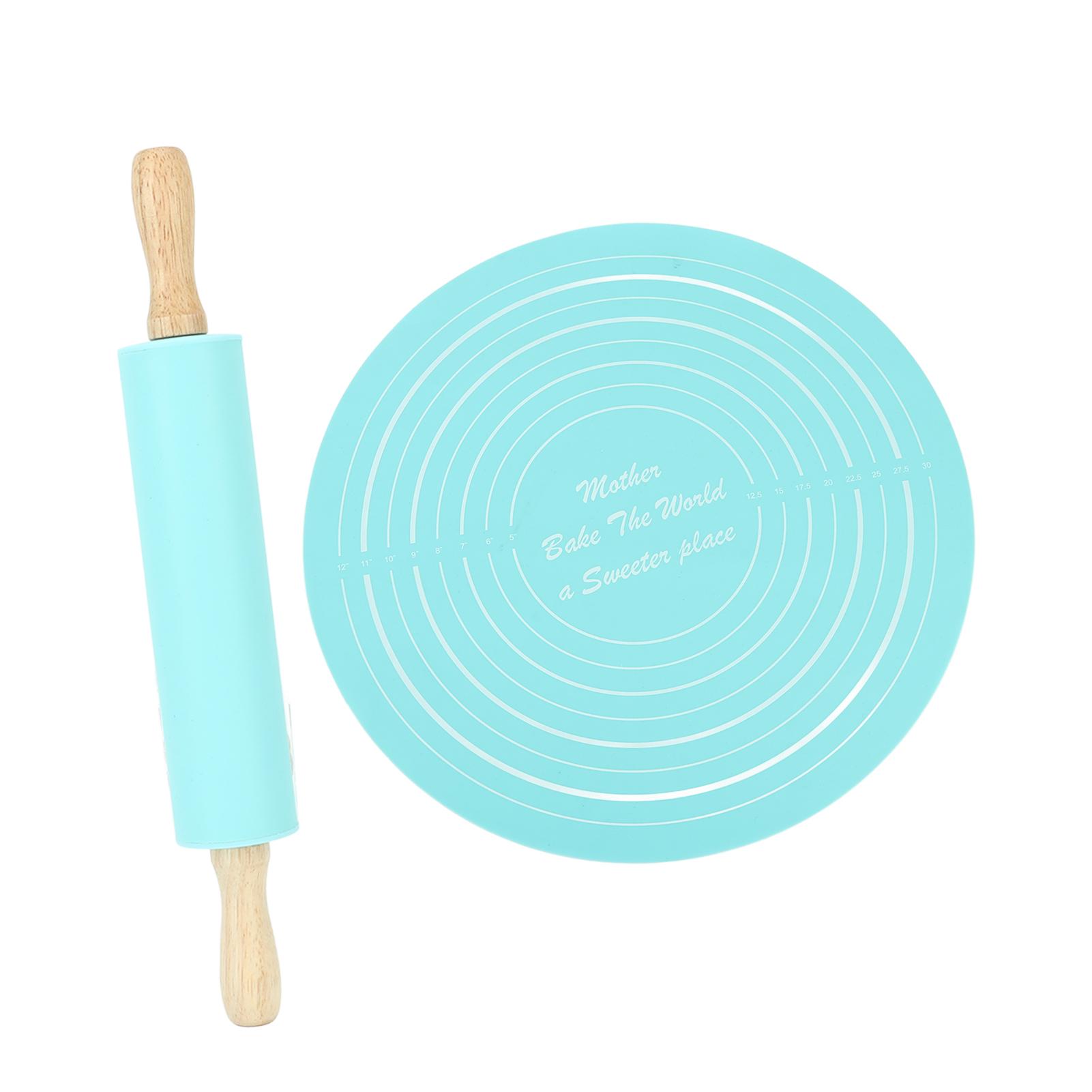 Rolling Pin Pastry Baking Mat Large Silicone Rolling Pin Kneading Pad Baking Tool for Kitchen