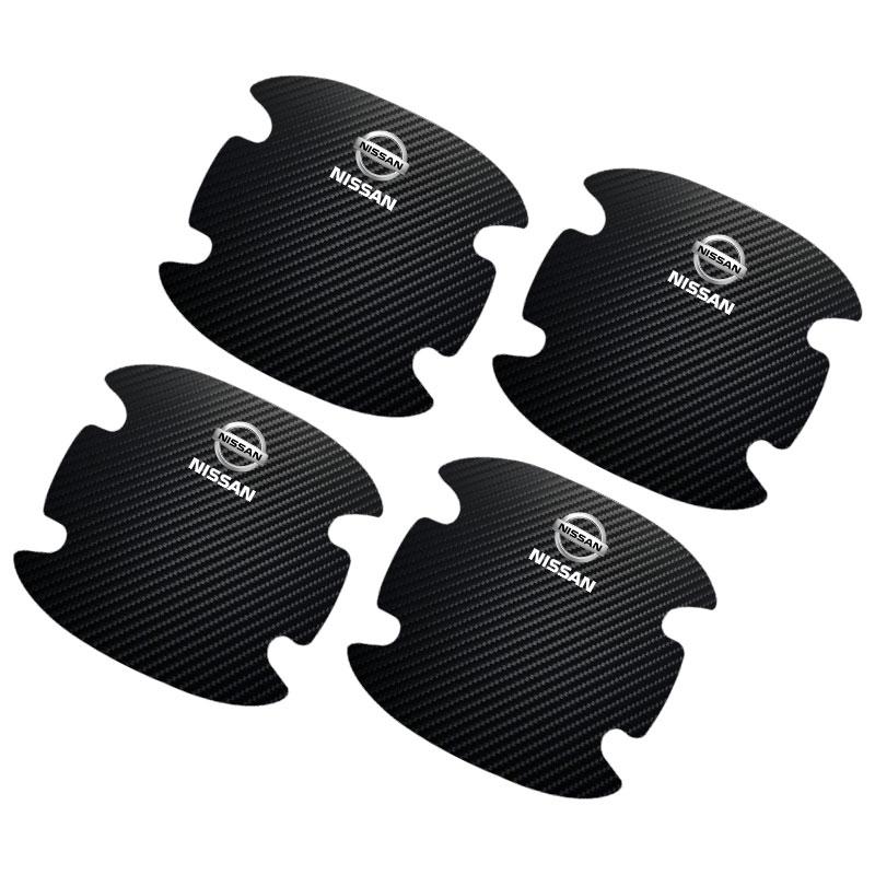 4PCS Car Door Handle Protection 3D Sticker Emblem Car Decoration For Nissan Nismo Almera Tiida Juke Teana Qashqai 350Z 370Z GTR