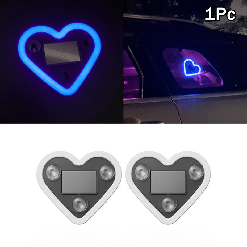 

Car Led Window Glow Love Atmosphere Light Solar Car Inner Heart-Shaped Neon Light Atmosphere Light Decoration синій