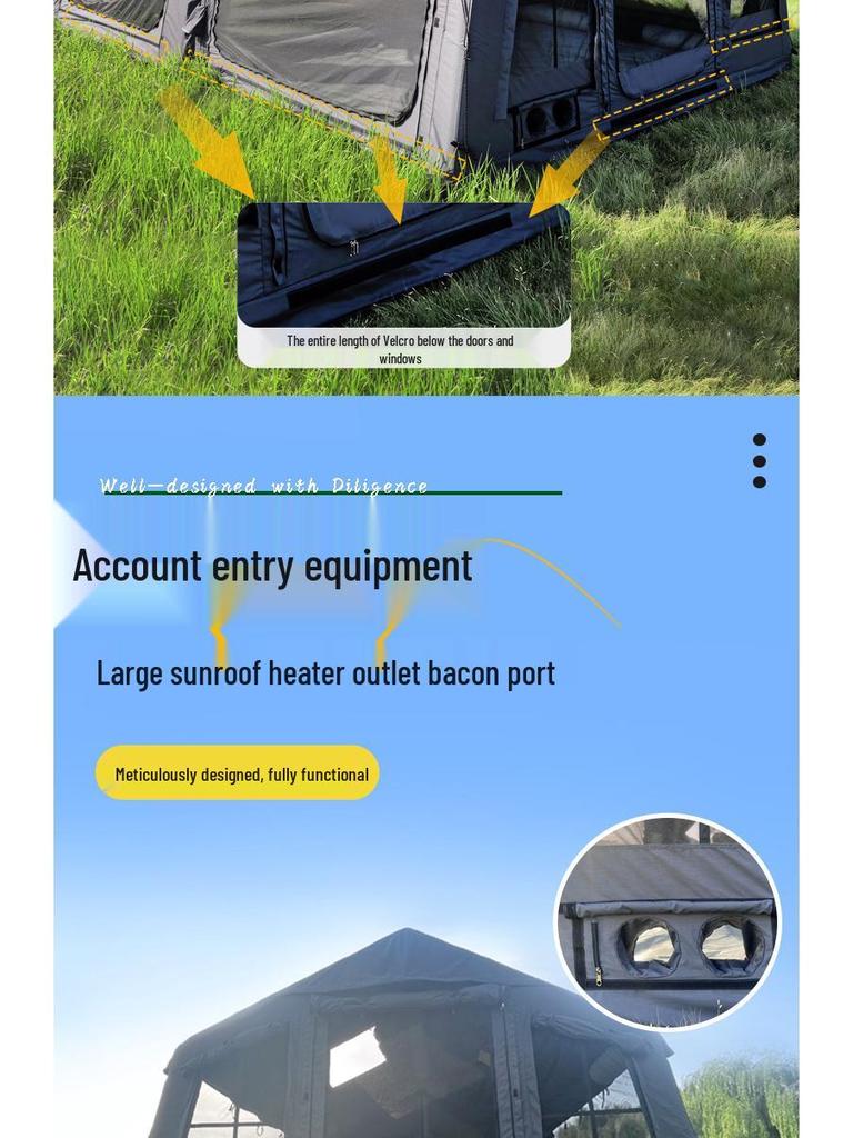 Starry Sky Inflatable Family Camping Tent: TC Cotton, All-Weather, No Installation Needed