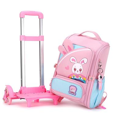 Zaino Scolastico Trolley di Grande Capacità per Ragazze, Classi 3-6 - Salita delle Scale e Design Staccabile