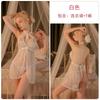 Women's Sheer Mesh Lace Up Backless Sleep Dress Costume Set