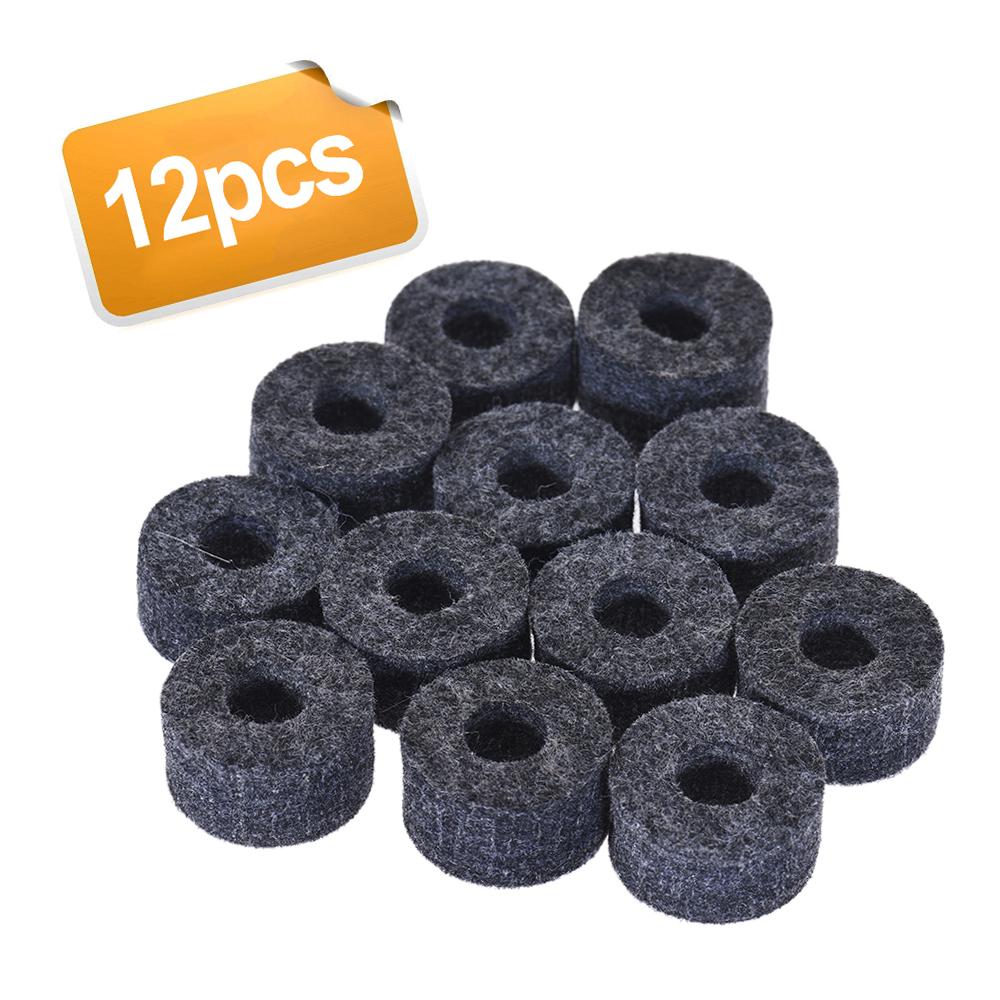 12pcs Cymbal Felts Hi Hat Clutch Felt Drum Set Cymbal Stand Felt Washer Small Size Gray