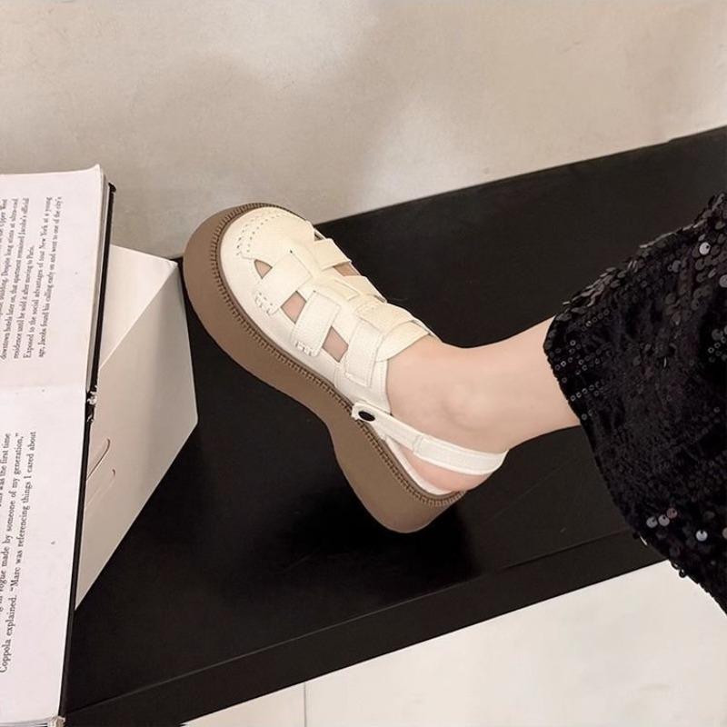 Two Wear Hollowed-out Bag Head Sandals for Women's Summer New Hole Shoes Thick-soled Half-slippers for Women