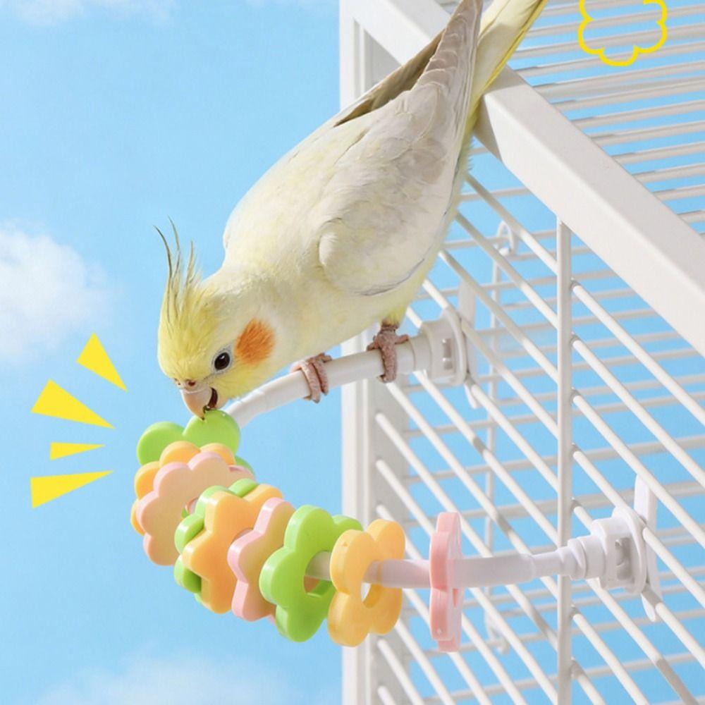 Bite Resistant Bird U-shaped Station Frame Color Flower Beak Grinding Rack  Cage Accessories