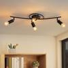 Ceiling Light - NETTLIFE - Vintage Ceiling Light - Black - 4 E27 Bulbs, 350° Adjustable - Metal