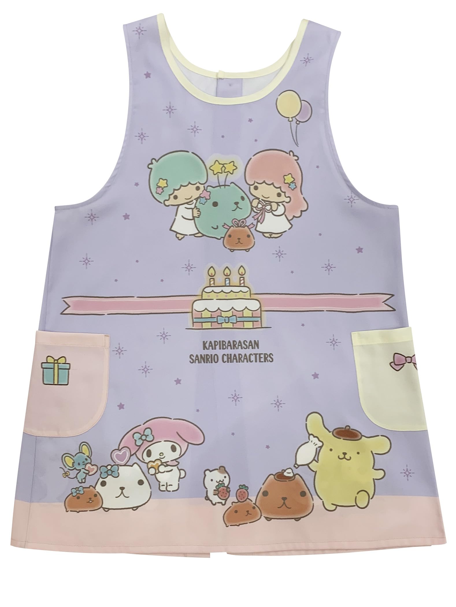 Фартук Atelier Momo и Momo Capybara-san Sanrio Characters, Открытая спина, Фиолетовый, Женский, Размеры M-L, KPA44109-52