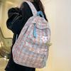 Plaid Backpack Lightweight Ergonomic Large Capacity School Bag for Grades 3-6 Girls Middle High Students Travel