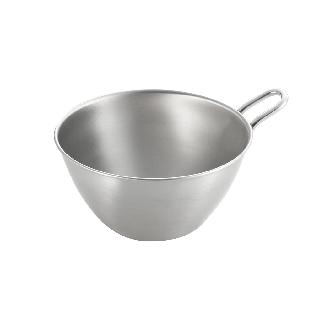 Yoshikawa Stainless Steel Bowl with Outer Diameter x Depth Made in AN0205 Handle, 500ml, 12.7cm 6.5cm, Tsubame-Sanjo, Japan,