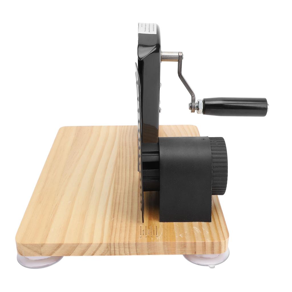 Manual Bread Cutter Stainless Steel Wood Adjustable Thickness Hand Crank Toast Loaf Cutter for Homemade Bread Kitchen Bakery