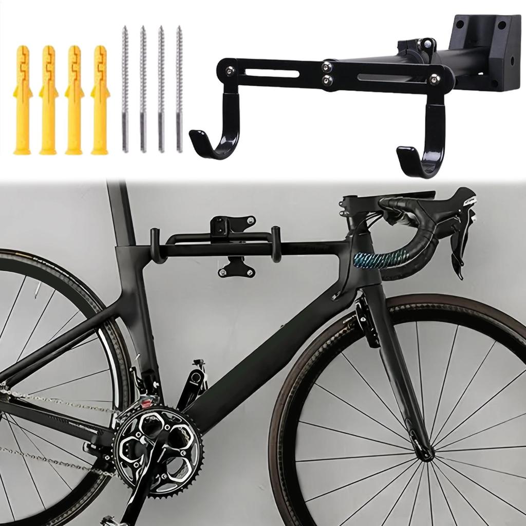 Wall Mount Bike Hanger Road Bike Organizer Holder Wall Mount 360 Degree Adjustable Utility Hooks Space-Saving Shelving System