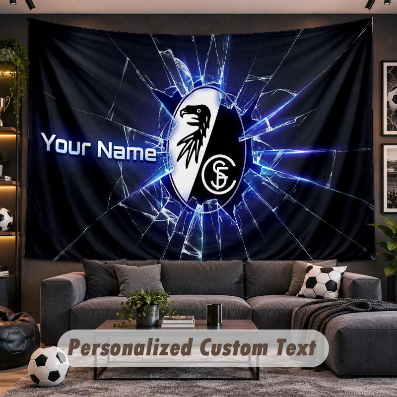 Wall Hanging Tapestry Custom NameSC Freiburg Pattern Personalized Printed Fabric Wall Decor
