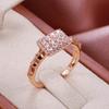 Kinel Full Paved Shiny Zircon Rings For Women 585 Rose Gold Wedding Rings
