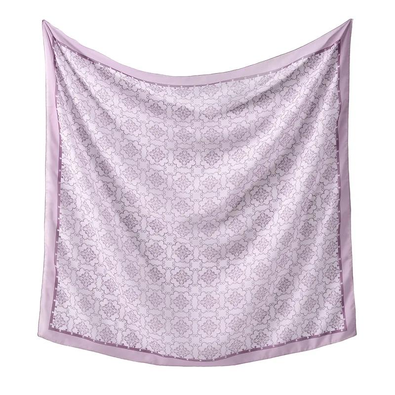 110*110cm Neuer Baumwoll-Leinen-Quadratischer Schal Damen Kopftuch Blumenmuster Halstuch Schals Kopftuch Bandanas Haargummi Stirnbänder
