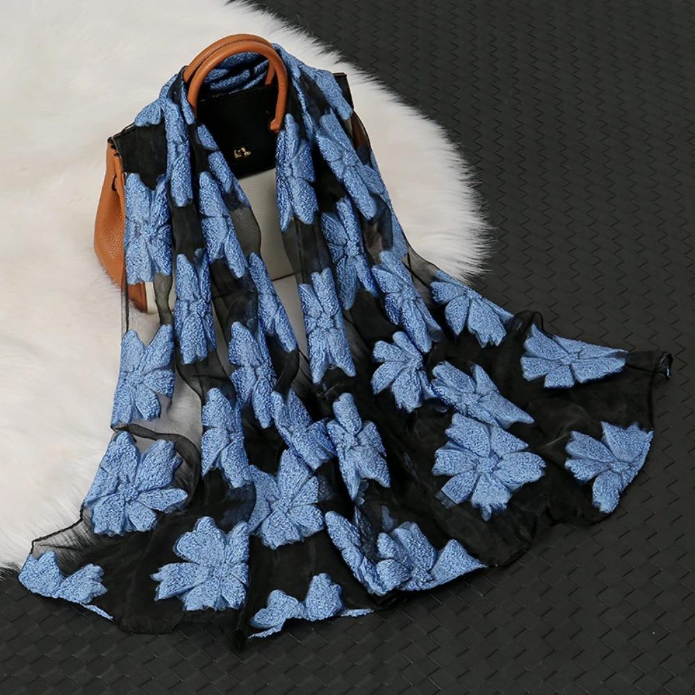 

Горячая Распродажа Шелковый Шарф Женский Летний Легкий Шарф Шаль Однотонная Бандана Пляжная Органза Газовая Кружевная Ажурная Шаль Мусульманские Хиджабы