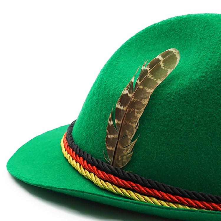 Retro Style Feather Hat Jazz Top Hat Cowboy Western Oktoberfest Hat Unisex