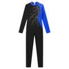 All-in-One Dance Costume for Girls: Complete Jumpsuit with Rhinestones, Hollow Back & Patchwork for Practice and Performance