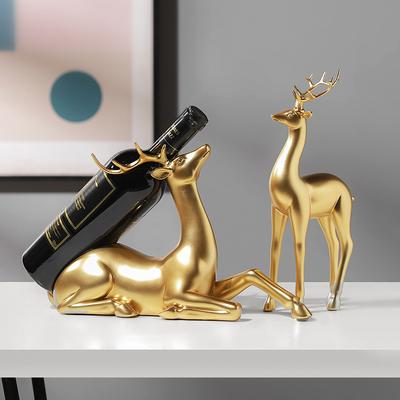 European-style Simple Golden Deer Wine Rack Room Wine Cabinet Desktop Decoration Ornament Simulation Animal Light Luxury Resin Crafts