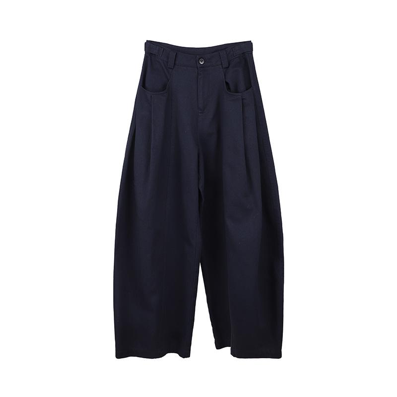 

THE MIND Korean Oversized Casual Long Pants - 2026 Spring Loose 3D Curved Leg Trousers T6199C Small темно-синий
